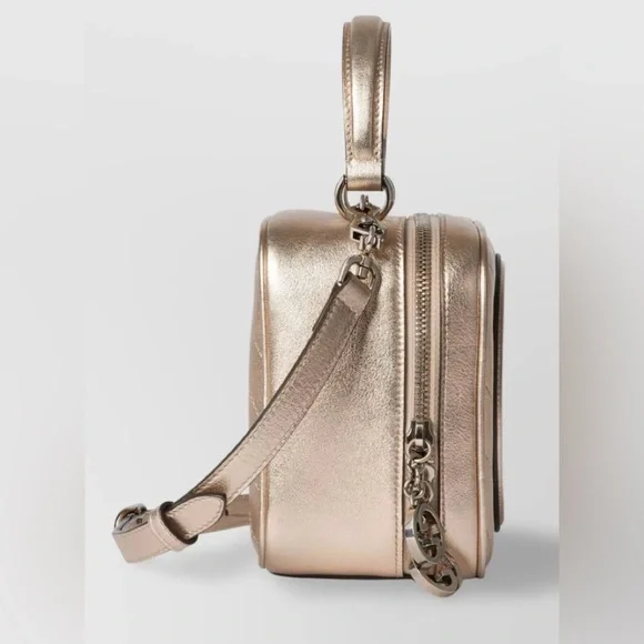 Gucci Blondie Gold Leather Top Handle Bag Rare Metallic Nappa - Picture 4 of 11